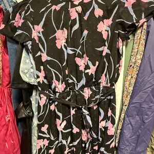 Lovestitch Black Dress with Pink and Blue Accents